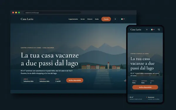 Casa Lario – Sito web per affitti brevi a Como · in lavorazione | Paolo Luccini